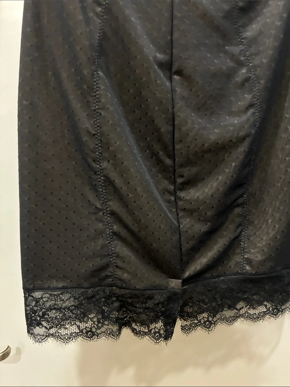 Adore Me Black Lace-Trim Pencil Slip Skirt
